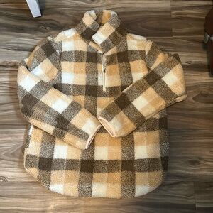 Women’s plaid Sherpa pullover size large